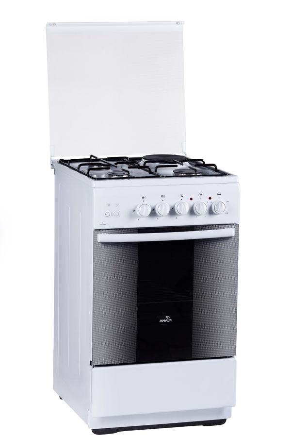 Газовая плита FLAMA RK 23-121 W, электрическая духовка, белый