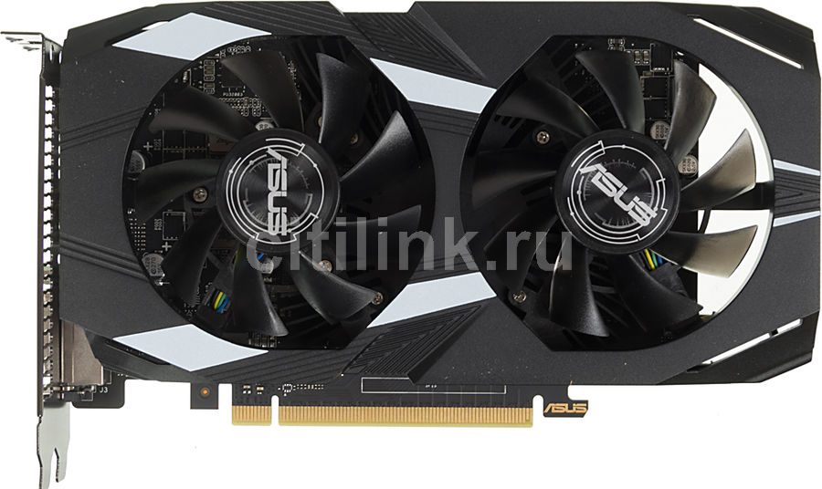 Видеокарта ASUS GeForce GTX 1050, DUAL-GTX1050-2G-V2, 2Гб, GDDR5, Ret Видеокарта ASUS GeForce GTX 1050, DUAL-GTX1050-2G-V2, 2Гб, GDDR5, RetВидеокарты<br>nVidia GeForce GTX 1050; частота процессора: 1354 МГц (1455 МГц, в режиме Boost); частота памяти: 7008МГц; объём видеопамяти: 2Гб; тип видеопамяти: GDDR5; DirectX 12/OpenGL 4.5; доп. питание: без дополнительного питания; блок питания не менее: 300Вт; тип поставки: Ret<br>