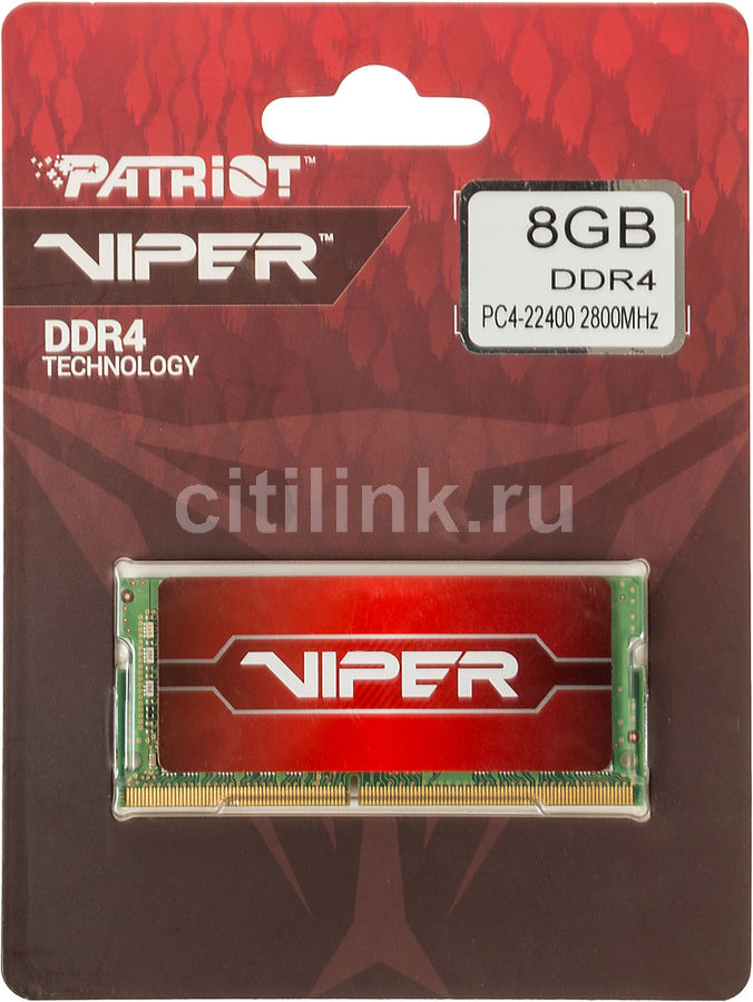 Модуль памяти PATRIOT Viper Elite PV48G280C8S DDR4 - 8Гб 2800, SO-DIMM, Ret Патриот