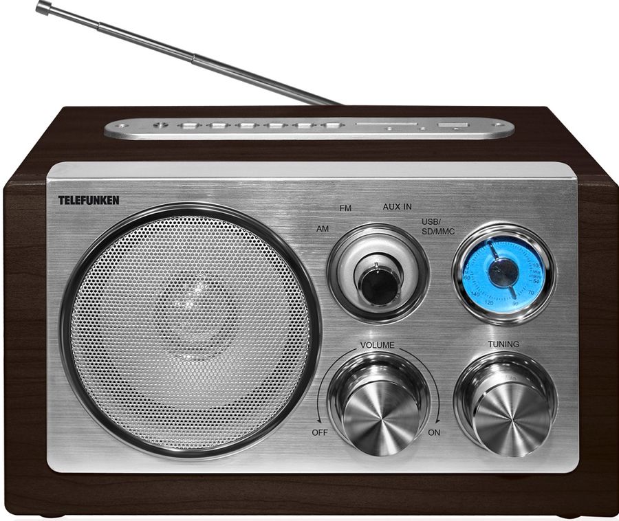 Радиоприемник TELEFUNKEN TF-1638U, дерево темное Радиоприемник TELEFUNKEN TF-1638U, дерево темноеРадиоприемники<br>настольный, тюнер - аналоговый, FM, AM, USB - 1, поддержка карт памяти SD/MMC, цвет - дерево темное<br><br>Цвет: дерево темное