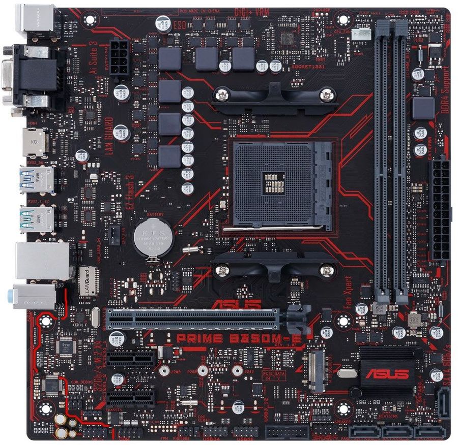 Материнская плата ASUS PRIME B350M-E SocketAM4, mATX, Ret Материнская плата ASUS PRIME B350M-E SocketAM4, mATX, RetМатеринские платы<br>гнездо процессора: SocketAM4; чипсет AMD B350; память DDR4 - 2слота; частотой до 2666МГц; SATA RAID, тип поставки: Ret; mATX<br>