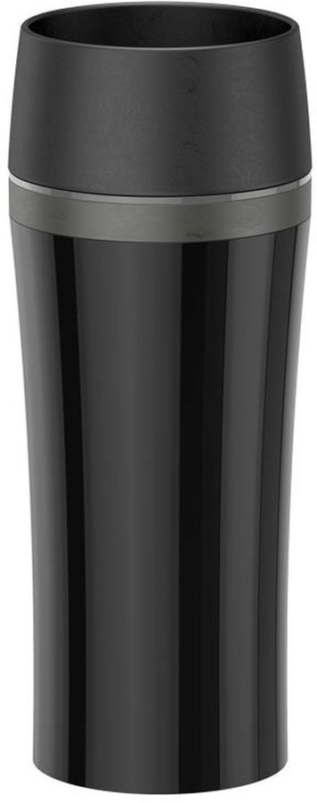 Термокружка EMSA Travel Mug Fun 514179, 0.36л, черный Термокружка EMSA Travel Mug Fun 514179, 0.36л, черныйТермосы и термокружки<br>Современный, лаконичный дизайн. С двустенным корпусом из пластика. 100% герметичная. Открывается нажатием кнопки. Можно пить с любой стороны. Пробка разбирается и превосходно моется.<br><br>Цвет: черный