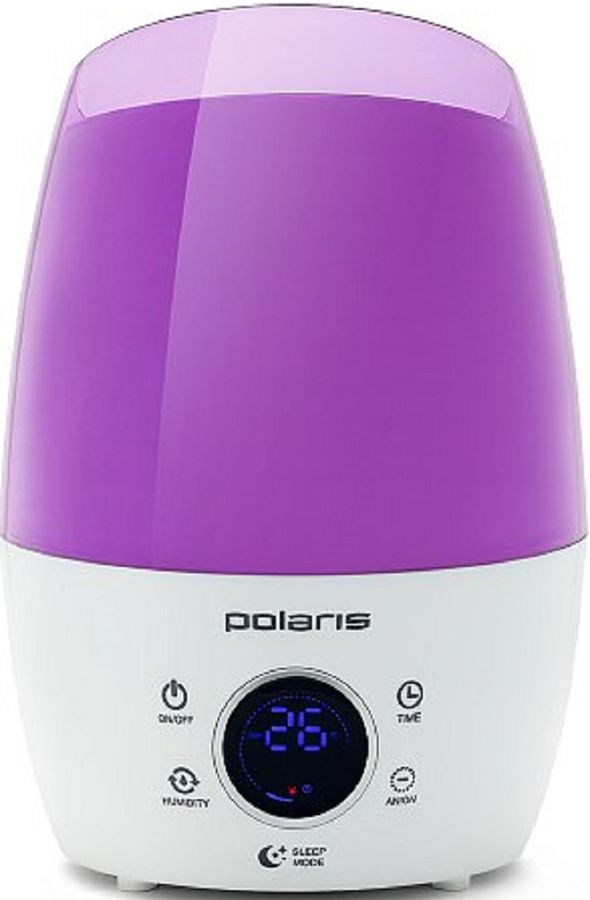 Увлажнитель воздуха POLARIS PUH 7040Di, фиолетовый Увлажнитель воздуха POLARIS PUH 7040Di, фиолетовыйУвлажнители воздуха<br>ультразвуковой; мощность- 25Вт; встроенный термометр; ионизатор; автоотключение; цвет - фиолетовый<br><br>Цвет: фиолетовый