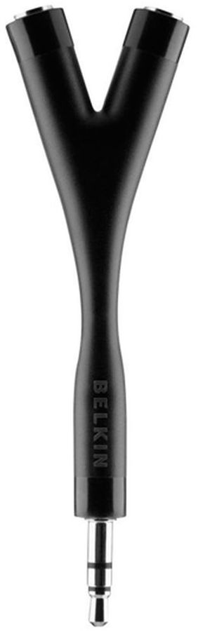 Переходник аудио BELKIN AV10093bt, Jack 3.5 (m) - 2xJack 3.5 (f) , 0.12м, черный