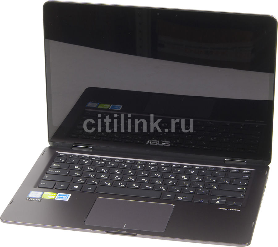 Ноутбук-трансформер ASUS Zenbook UX461UN-E1063T, 14&quot;, Intel Core i7 8550U 1.8ГГц, 8Гб, 512Гб SSD, nVidia GeForce Mx150 - 2048 Мб, Windows 10, 90NB0GD1-M01130, серый