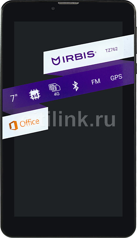Планшет IRBIS TZ762, 1GB, 8GB, 3G, 4G, Android 7.0 черный