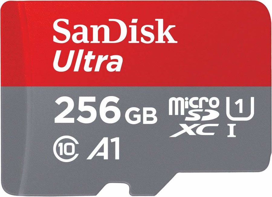 Карта памяти microSDXC UHS-I SANDISK Ultra 256 ГБ, 100 МБ/с, Class 10, SDSQUAR-256G-GN6MA, 1 шт., переходник SD