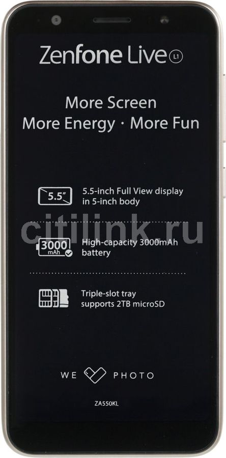 Смартфон ASUS Zenfone Live L1 16Gb, ZA550KL, золотистый
