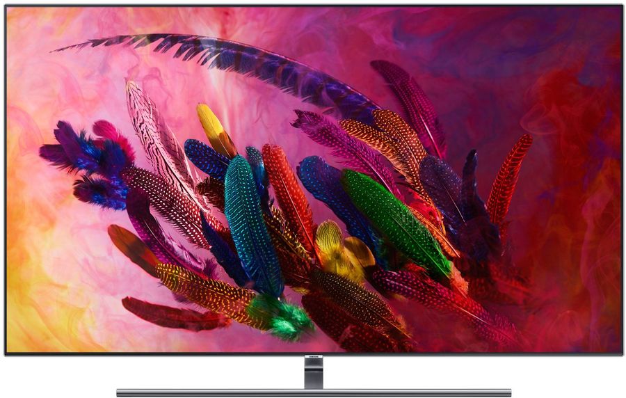 QLED-телевизор SAMSUNG QE75Q7FNAUXRU R, 75, Ultra HD 4K (2160p), серебристый телевизор samsung ultra hd ue78js9500t