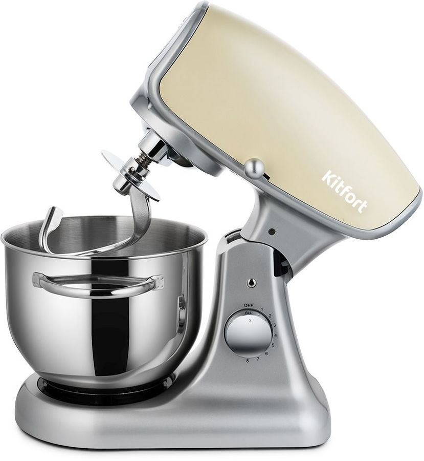 Миксер KITFORT КТ-1336-5, с чашей, бежевый мантоварка катунь кт 243м 24 см 4 5 л нержавеющая сталь