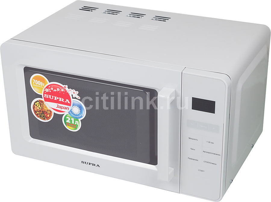 Микроволновая печь SUPRA MWS-2103SS, серебристый Микроволновая печь SUPRA MWS-2103SS, серебристыйМикроволновые печи<br>мощность 700Вт, объем 21л, автоматическая разморозка, цвет- серебристый<br>