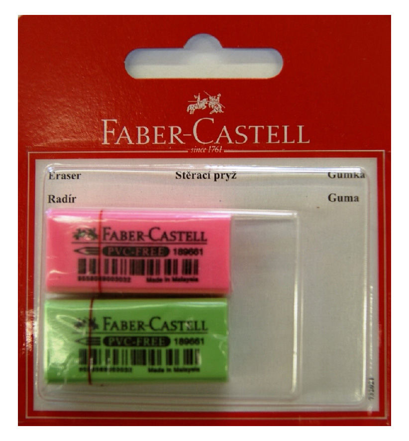 Ластик Faber-Castell 263397 флуоресцентный блистер (2шт)