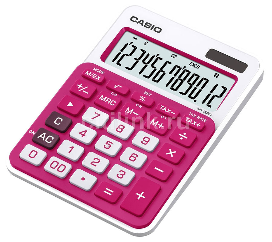 Калькулятор CASIO MS-20NC-RD-S-EC, 12-разрядный, красный Калькулятор CASIO MS-20NC-RD-S-EC, 12-разрядный, красныйКалькуляторы<br>разрядность дисплея: 12-разрядный; настольный; цвет: красный<br>