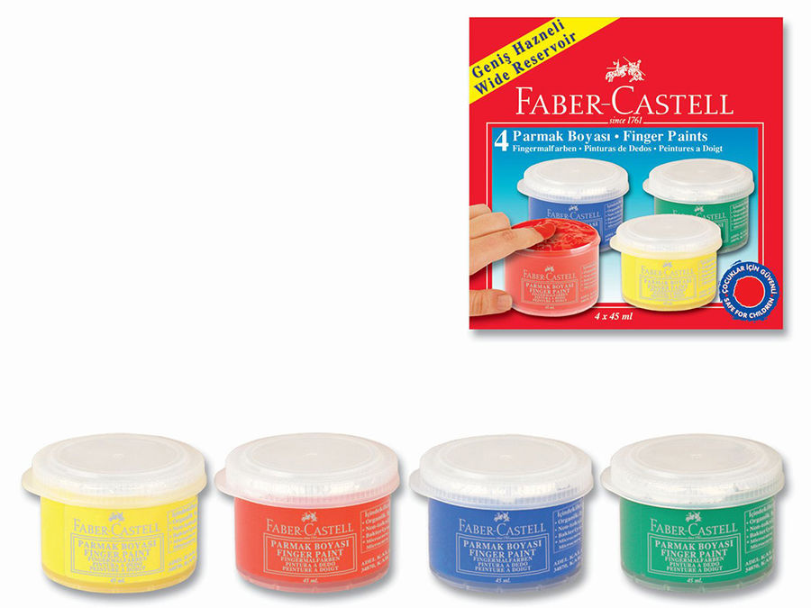 Краски для рисования пальцами Faber-Castell 160412 4цв.