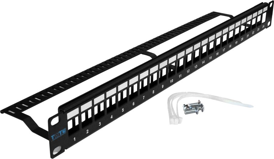 Патч-панель наборная Lanmaster (TWT-PP24OK-UTP) 19&quot; 1U 24xRJ45 UTP