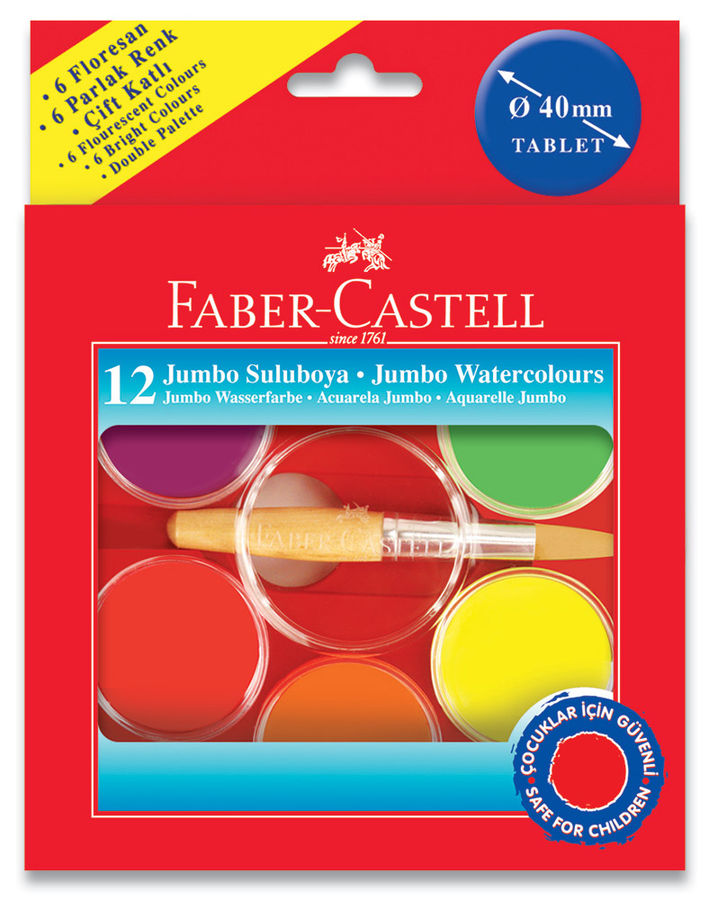 Краски акварельные Faber-Castell 125015 12цв. 40мм картон.кор. Краски акварельные Faber-Castell 125015 12цв. 40мм картон.кор.Рисование<br>12 цветов<br>