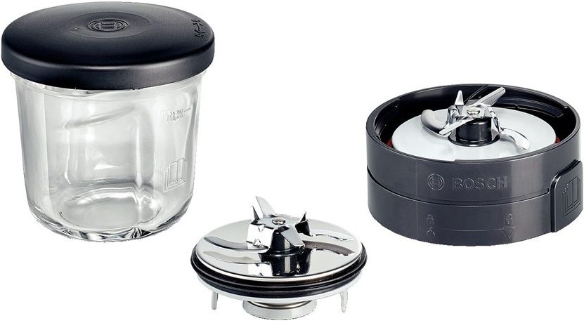 Комплект насадок BOSCH MUZ45XCG1 Комплект насадок BOSCH MUZ45XCG1Все принадлежности<br>Универсальный компактный измельчитель 3в1 для кухонных комбайнов.<br>