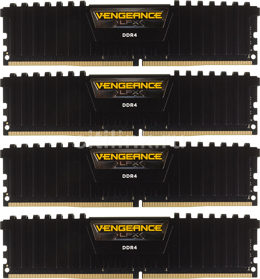 Модуль памяти CORSAIR Vengeance LPX CMK32GX4M4A2133C13 DDR4 - 4x 8Гб 2133, DIMM, Ret Модуль памяти CORSAIR Vengeance LPX CMK32GX4M4A2133C13 DDR4 - 4x 8Гб 2133, DIMM, RetМодули памяти<br>288-pin; частота: 2133; латентность: CL13; форм-фактор: DIMM; комплект модулей для идеальной совместной работы, оснащается радиатором для эффективного охлаждения, тип поставки: Ret<br><br>Линейка: Vengeance LPX