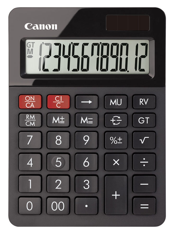 Калькулятор CANON AS-130, 12-разрядный, черный Калькулятор CANON AS-130, 12-разрядный, черныйКалькуляторы<br>разрядность дисплея: 12-разрядный; настольный; цвет: черный<br>
