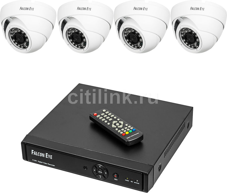 Комплект видеонаблюдения FALCON EYE FE-104AHD-KIT Дом Комплект видеонаблюдения FALCON EYE FE-104AHD-KIT ДомКомплекты видеонаблюдения<br>количество камер: 4; каналов записи: 4; форматы сжатия видео: H.264<br>