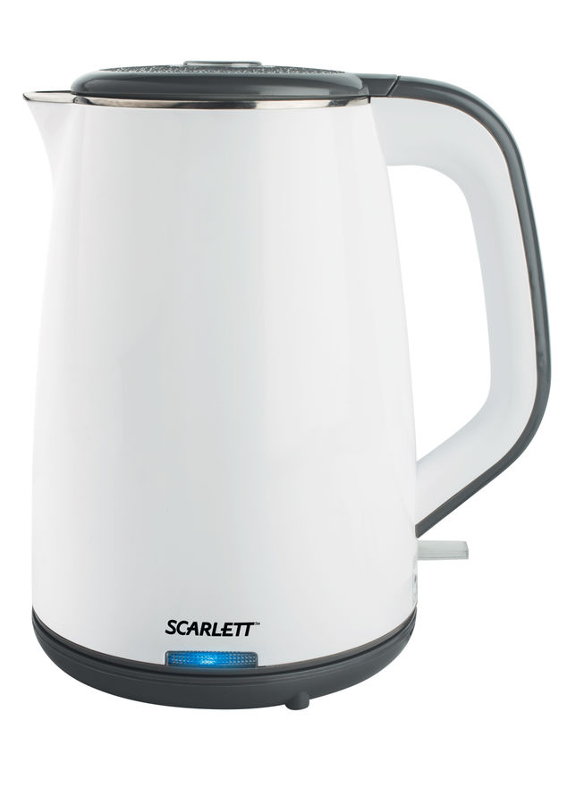 Чайник электрический SCARLETT SC-EK21S11, 2200Вт, белый Чайник электрический SCARLETT SC-EK21S11, 2200Вт, белыйЧайники электрические<br>мощность - 2200Вт; объем - 1.7л; корпус - пластик и металл; фильтр от накипи, цвет - белый<br><br>Цвет: белый