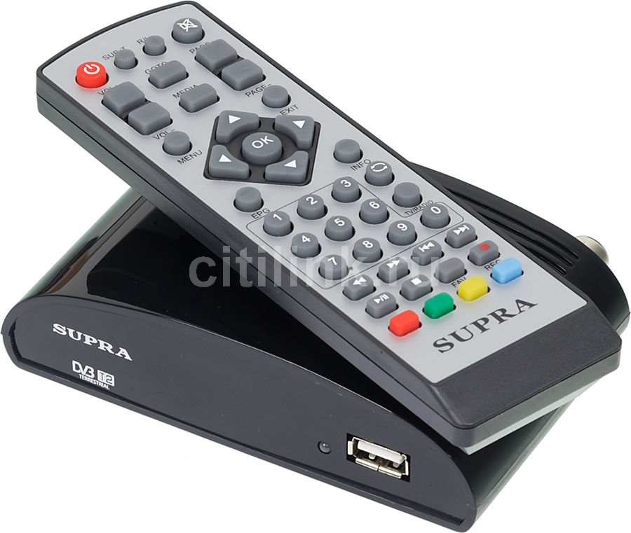 Ресивер DVB-T2 SUPRA SDT-83, черный тв приставка supra dvb t2 sdt 75
