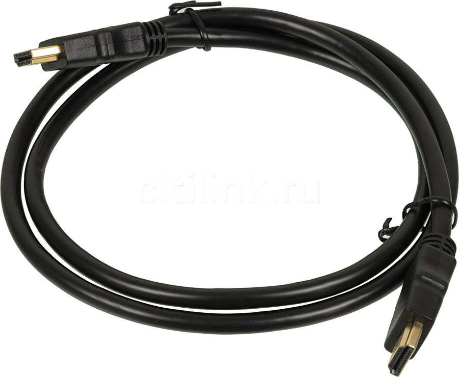 Кабель видео High Speed ver.1.4, HDMI (m) - HDMI (m) , ver 1.4, 1м, GOLD черный Кабель видео High Speed ver.1.4, HDMI (m) - HDMI (m) , ver 1.4, 1м, GOLD черныйАудио-видео кабели<br>HDMI кабель для подключений компьютеров, ноутбуков Blu-Ray плееров и прочего оборудования к мониторам, телевизорам и проектора.<br><br>Цвет: черный