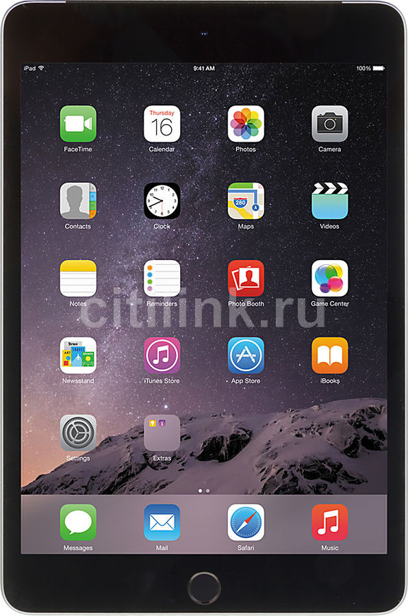 Планшет APPLE iPad mini 4 128Gb Wi-Fi MK9N2RU/A, 2GB, 128GB, iOS темно-серый Планшет APPLE iPad mini 4 128Gb Wi-Fi MK9N2RU/A, 2GB, 128GB, iOS темно-серыйПланшеты<br>сенсорный экран, Multitouch, диагональ: 7.9 (20 см), разрешение: 2048 x 1536, Wi-Fi, Bluetooth, основная камера: 8Мп, фронтальная камера: 1.2Мп, объём встроенной памяти: 128Гб, операционная система: iOS<br><br>Линейка: iPad mini 4<br>Цвет: темно-серый