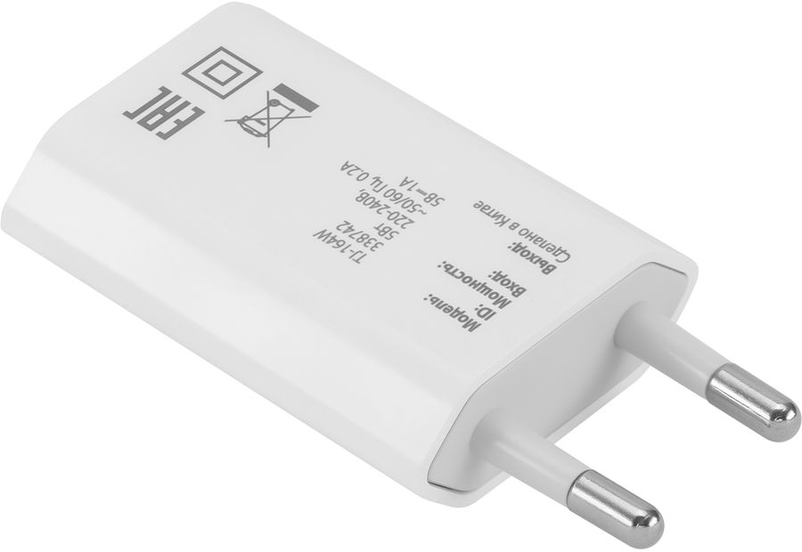 Сетевое зарядное устройство BURO TJ-164w, USB, 1A, белый Сетевое зарядное устройство BURO TJ-164w, USB, 1A, белыйЗарядные устройства<br>Универсальное сетевое зарядное устройство с выходом USB, позволяющее заряжать мобильные устройства разных производителей.<br><br>Материал: пластик<br>Цвет: белый