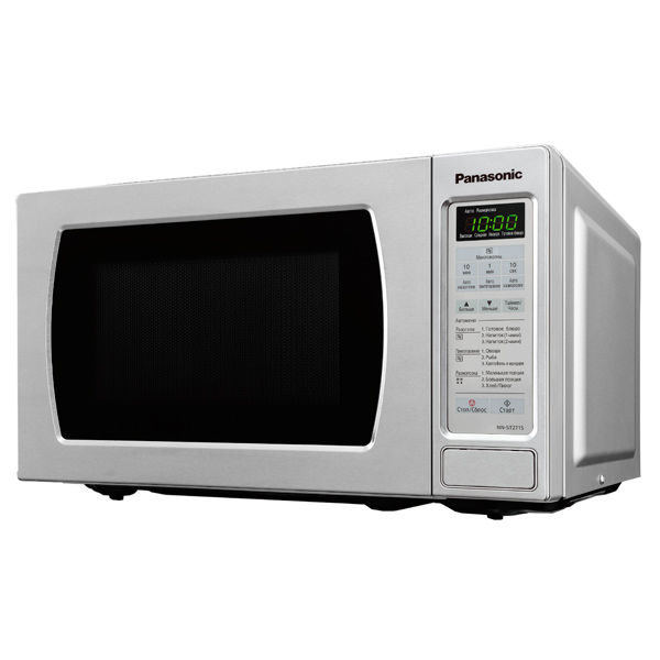 Микроволновая печь PANASONIC NN-ST271SZTE, серебристый Микроволновая печь PANASONIC NN-ST271SZTE, серебристыйМикроволновые печи<br>мощность 800Вт, объем 20л, внутреннее покрытие- эмаль, автоматическая разморозка, блокировка от детей, цвет- серебристый<br>