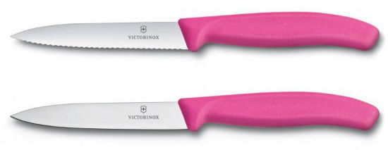 Набор ножей кухон. Victorinox Swiss Classic (6.7796.L5B) компл.:2шт розовый блистер Набор ножей кухон. Victorinox Swiss Classic (6.7796.L5B) компл.:2шт розовый блистерНаборы ножей<br>Наборы кухонных ножей Victorinox – это изделия высокого качества, которые полностью отвечают всем требованиями международных стандартов.Материал лезвия:Сталь прокатная, молибден-ванадиевая (X50 Cr Mo V 15) Материал рукояти:Полипропилен,Цвет:Розовая рукоять,Длина лезвия:10.00 см,Длина ножа:21.00 см.<br><br>Цвет: розовый