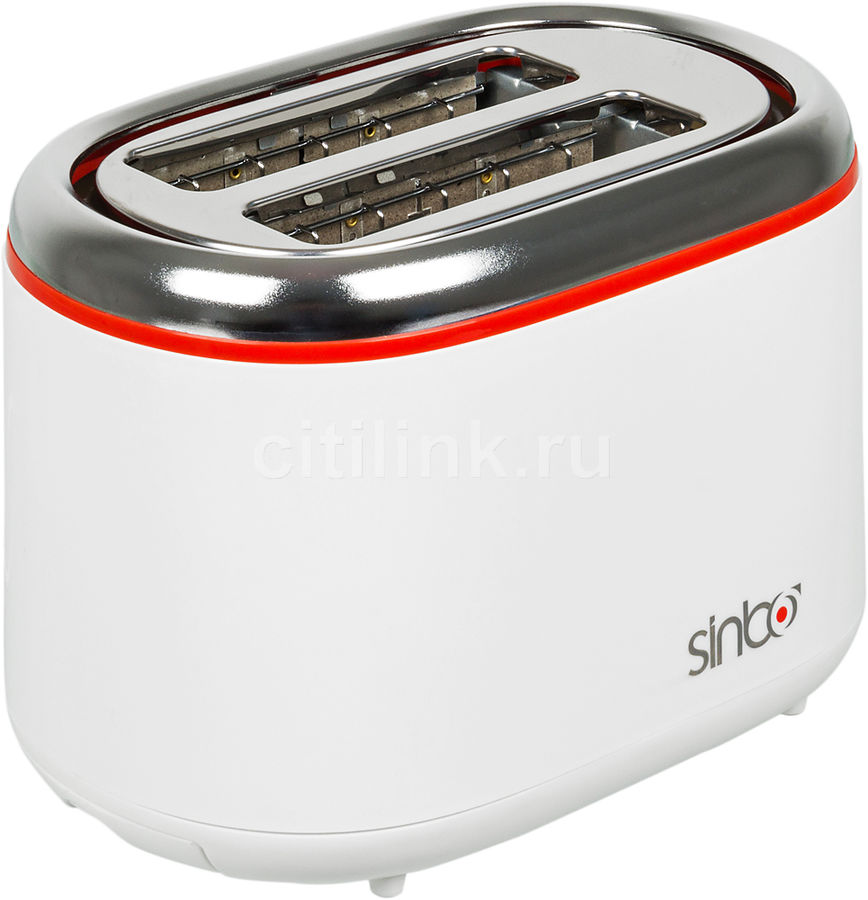 Тостер SINBO ST 2420, белый/красный Тостер SINBO ST 2420, белый/красныйТостеры<br>мощность 850Вт, отделений- 2, режимов- 3, степеней обжаривания- 7, лоток для крошек, разморозка и обжаривание, автоцентрирование тостов, функция подогрев, отсек для сетевого шнура, цвет - белый<br><br>Цвет: белый/красный