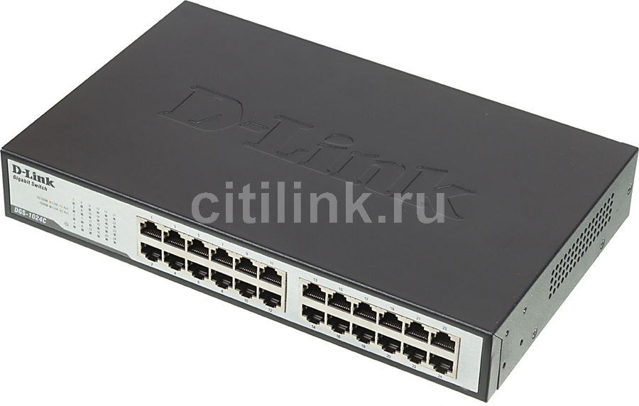 Коммутатор D-LINK DGS-1024C/A1A Коммутатор D-LINK DGS-1024C/A1AКоммутаторы<br>неуправляемый, монтируемый в 19 стойку, порты 1000Base-T(Gigabit Ethernet): 24 шт.<br>