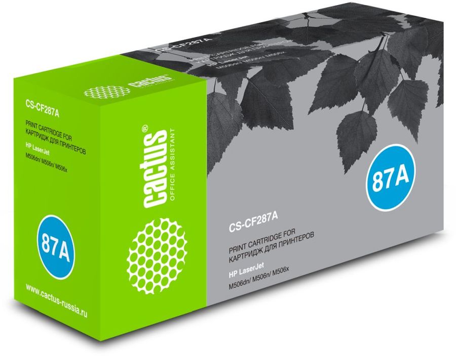 Картридж CACTUS CS-CF287A черный Картридж CACTUS CS-CF287A черныйКартриджи<br>черный, примерный ресурс(страниц)- 9000, для LJ M506dn/M506n/M506x<br><br>Цвет: черный