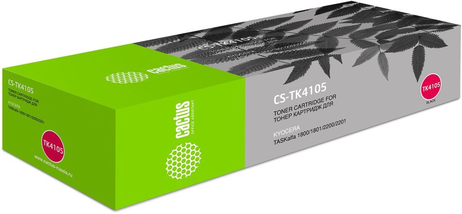 картридж CACTUS CS-TK4105 черный картридж CACTUS CS-TK4105 черныйКартриджи<br>черный, примерный ресурс(страниц)- 15000, для Mita TASKalfa 1800/2200/1801/2201<br><br>Цвет: черный