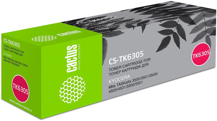 картридж CACTUS CS-TK6305 черный картридж CACTUS CS-TK6305 черныйКартриджи<br>черный, примерный ресурс(страниц)- 35000, для Mita TASKalfa 3500/3501/4500/4501/5500/5501/3500i/3501i/4500i/4501i/5500i/5501i<br><br>Цвет: черный