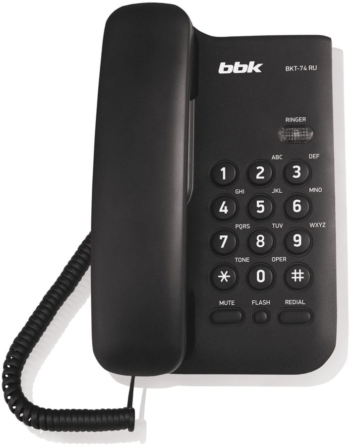 Проводной телефон BBK BKT-74 RU, черный Проводной телефон BBK BKT-74 RU, черныйПроводные<br>цвет: черный<br><br>Цвет: черный
