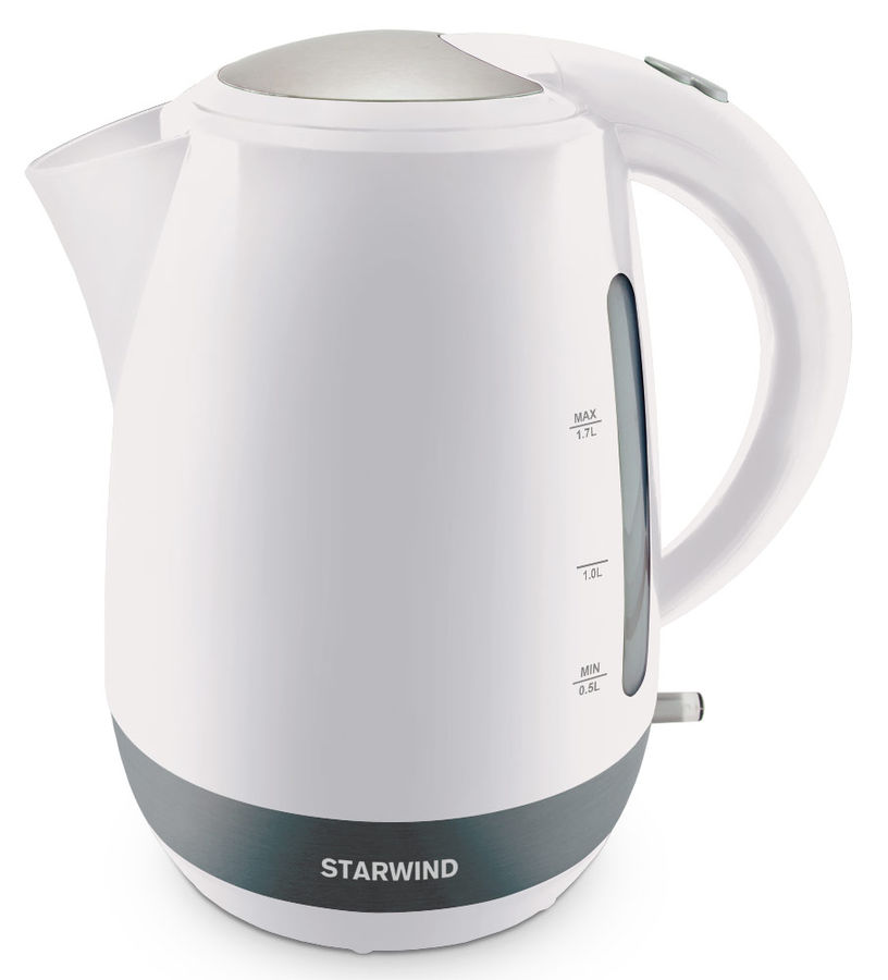 Чайник электрический STARWIND SKP4621, 2000Вт, белый Чайник электрический STARWIND SKP4621, 2000Вт, белыйЧайники электрические<br>мощность - 2000Вт; объем - 1.7л; корпус - пластик и металл; фильтр от накипи, блокировка крышки; цвет - белый<br><br>Цвет: белый