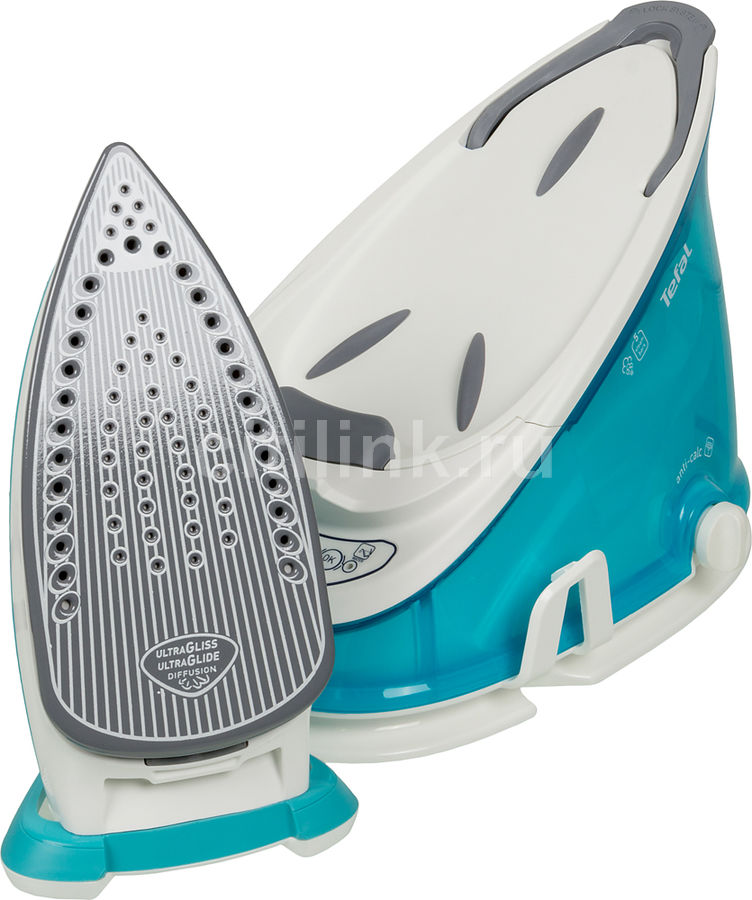 Паровая станция TEFAL GV6725E0, белый / бирюзовый Паровая станция TEFAL GV6725E0, белый / бирюзовыйПаровые станции<br>мощность 2200Вт; давление пара 5Бар; подача пара 100г; вертикальное разглаживание; автоотключение; цвет белый<br><br>Цвет: белый