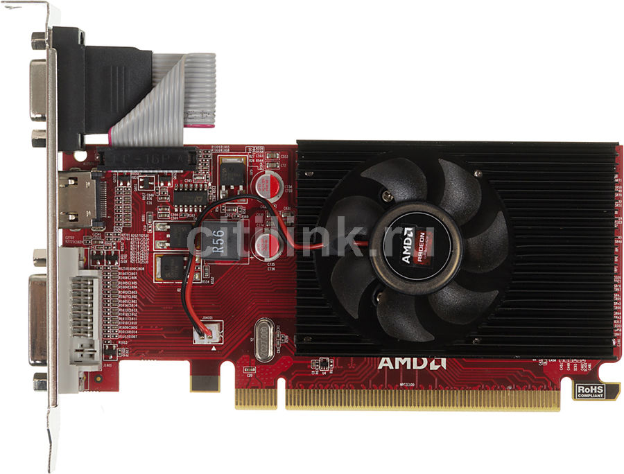 Видеокарта POWERCOLOR Radeon R5 230, AXR5 230 2GBK3-LHE BULK, 2Гб, DDR3, Low Profile, oem