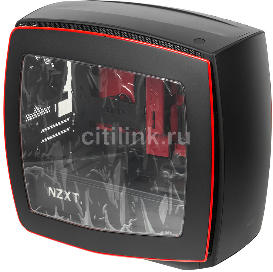Корпус miniITX NZXT MANTA Window, Midi-Tower, без БП, черный и красный Корпус miniITX NZXT MANTA Window, Midi-Tower, без БП, черный и красныйКорпуса<br>размер: Midi-Tower; USB 3.0: 2шт, + аудио на передней панели; внутренние 3.5- 2шт; материал стенок - сталь, прозрачное окно, видеокарта длиной, до: 363мм<br>