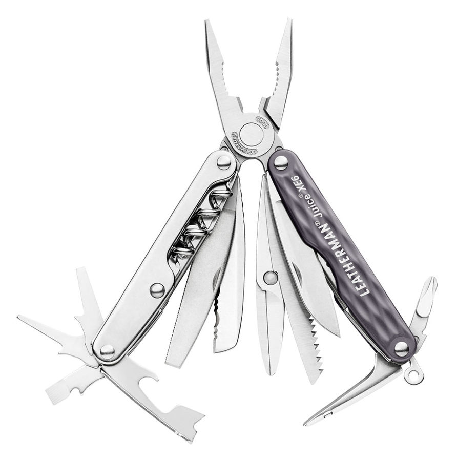 Мультитул Leatherman Juice ХЕ6 (831994) 82.6мм 18функций серый подар.коробка Мультитул Leatherman Juice ХЕ6 (831994) 82.6мм 18функций серый подар.коробкаМультитулы<br>В Leatherman Juice Xe6 есть все. Самый мощный в линейке Juice, он великолепен для любой работы в труднодоступных местах. Это один из инструментов со штопором.<br><br>Цвет: серый