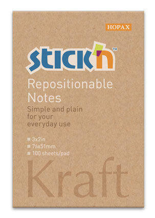 Блок самоклеящийся бумажный Stickn 21638 76x51мм 100лист. 62г/м2 Kraft Notes Блок самоклеящийся бумажный Stickn 21638 76x51мм 100лист. 62г/м2 Kraft NotesБлоки для записей<br>материал: бумага; размер блока: 76x51 мм<br><br>Материал: бумага