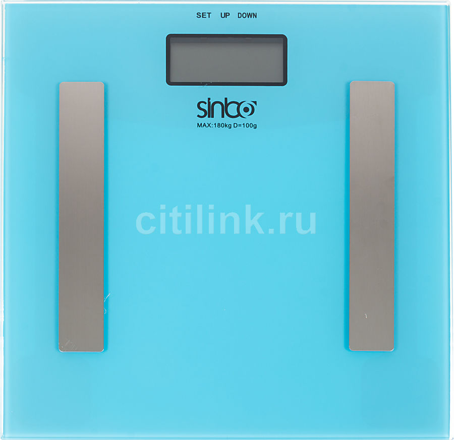 Напольные весы SINBO SBS 4439, до 180кг, цвет: голубой Напольные весы SINBO SBS 4439, до 180кг, цвет: голубойВесы напольные<br>максимальная нагрузка 180кг, электронные, поверхность - стекло, элементы питания CR2032, цвет - голубой<br><br>Цвет: голубой