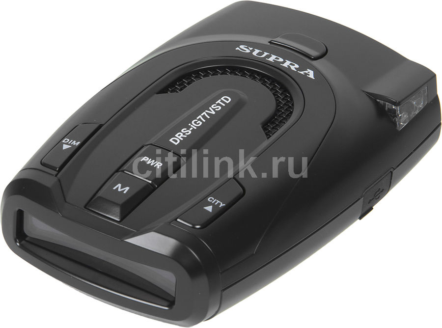 Радар-детектор SUPRA DRS-IG77VSTD Радар-детектор SUPRA DRS-IG77VSTDРадар-детекторы<br>диапазоны: X, K, Ka, Laser, СТРЕЛКА СТ/М, ROBOT, ЛИСД, АМАТА; голосовые сообщения; защита от ложных срабатываний; питание: от прикуривателя<br>