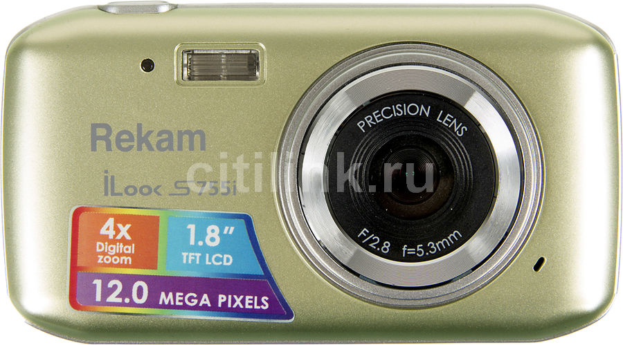 Цифровой фотоаппарат REKAM iLook S755i, шампань Цифровой фотоаппарат REKAM iLook S755i, шампаньЦифровые фотоаппараты<br>матрица - 12Мп CMOS, ЖК-дисплей 1.8, цвет - шампань<br><br>Линейка: iLook<br>Цвет: шампань