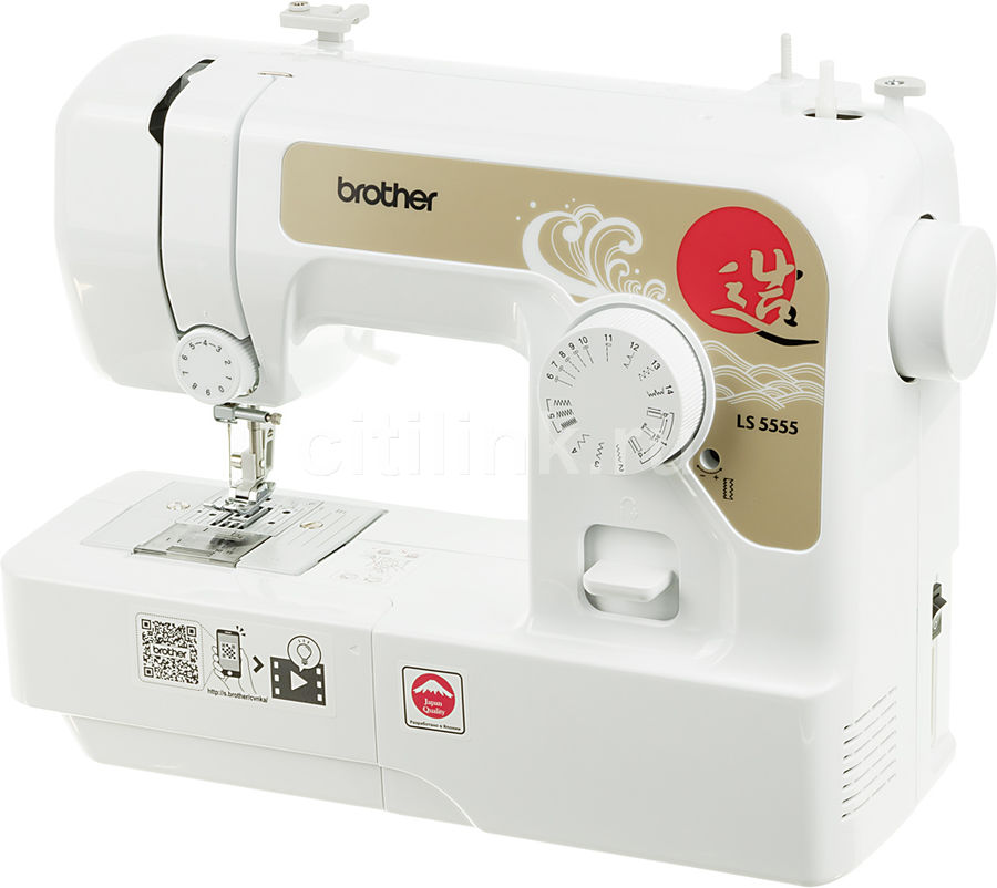 Швейная машина BROTHER LS5555 белый Швейная машина BROTHER LS5555 белыйШвейные машины<br>электромеханическая, кол-во строчек 13, челнок: горизонтальный, рукавная платформа, реверс, подсветка<br><br>Цвет: белый