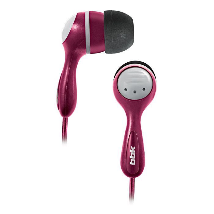 Наушники BBK EP-1210S, вкладыши, розовый, проводные Наушники BBK EP-1210S, вкладыши, розовый, проводныеНаушники<br>тип соединения: проводные; акустический тип: открытые; тип амбушюр: вкладыши<br><br>Цвет: розовый