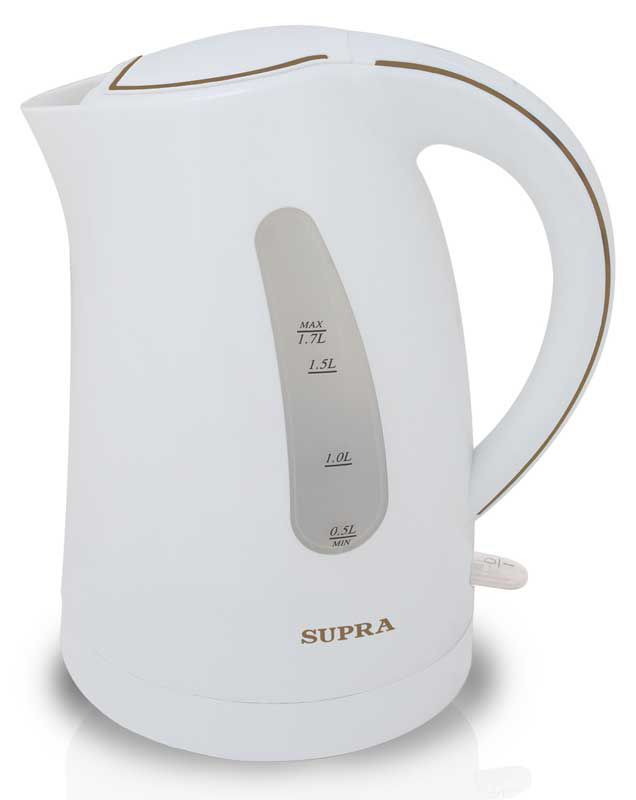 Чайник электрический SUPRA KES-1721N, 2200Вт, белый Чайник электрический SUPRA KES-1721N, 2200Вт, белыйЧайники электрические<br>мощность - 2200Вт; объем - 1.7л; корпус - пластик; фильтр от накипи, подсветка воды; цвет - белый<br><br>Цвет: белый