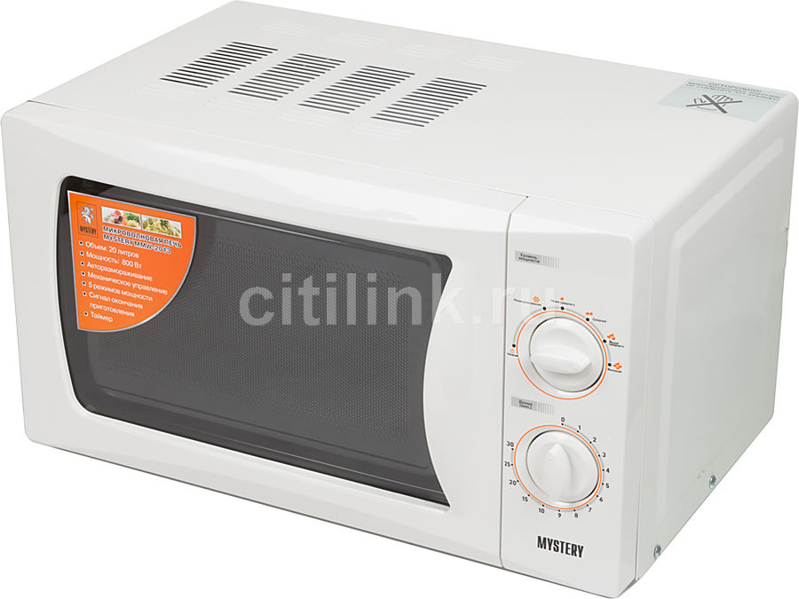 Микроволновая печь MYSTERY MMW-2013, белый Микроволновая печь MYSTERY MMW-2013, белыйМикроволновые печи<br>мощность 800Вт, объем 20л, внутреннее покрытие- эмаль, цвет- белый<br>